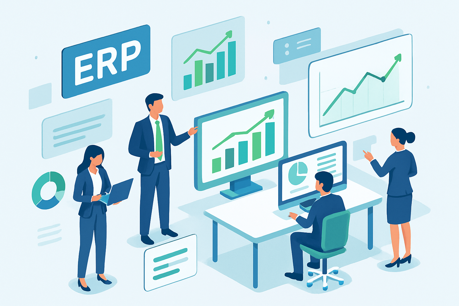 Ilustração de tecnologia ERP